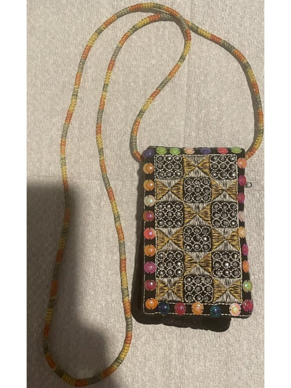 Women's Very Small Unusual Cloth Purse SOOKHRI HANDI CRAFT Made in Pakistan 3x5”